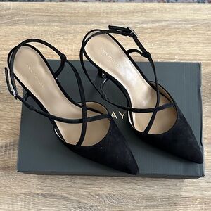 Ann Taylor Elegant Black Suede Heels - 8.5